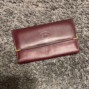 Elegant Burgundy Wallet with Gold Accents